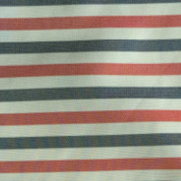 平纹，色织红白蓝三色条纹袖里，涤粘人丝袖里条子（色织袖里布）